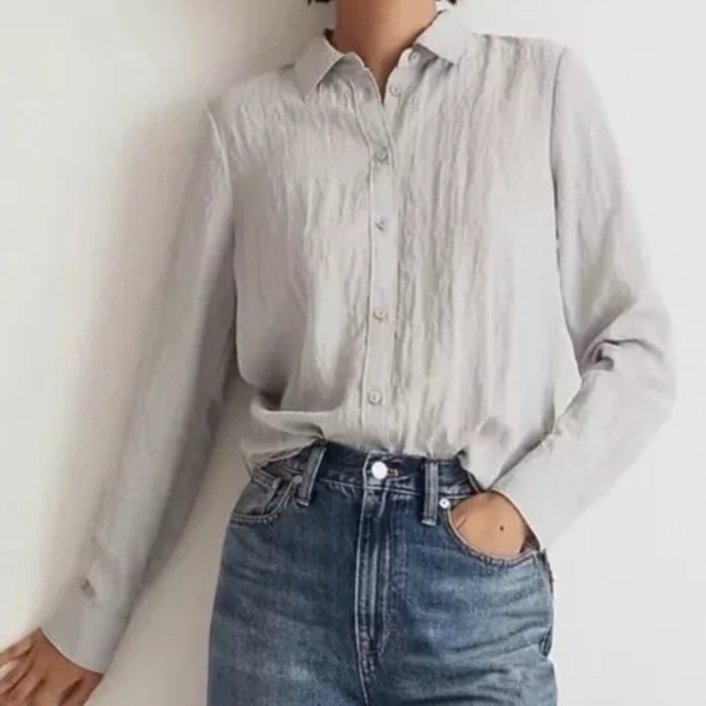 Madewell Crinkle Button Up Shirt